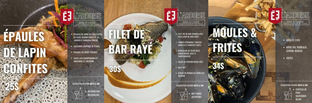 Épaule de lapin, filet de bar rayé ainsi que des moules et frites, voilà l'ardoise de l'Échappée jusqu'au 11 octobre !