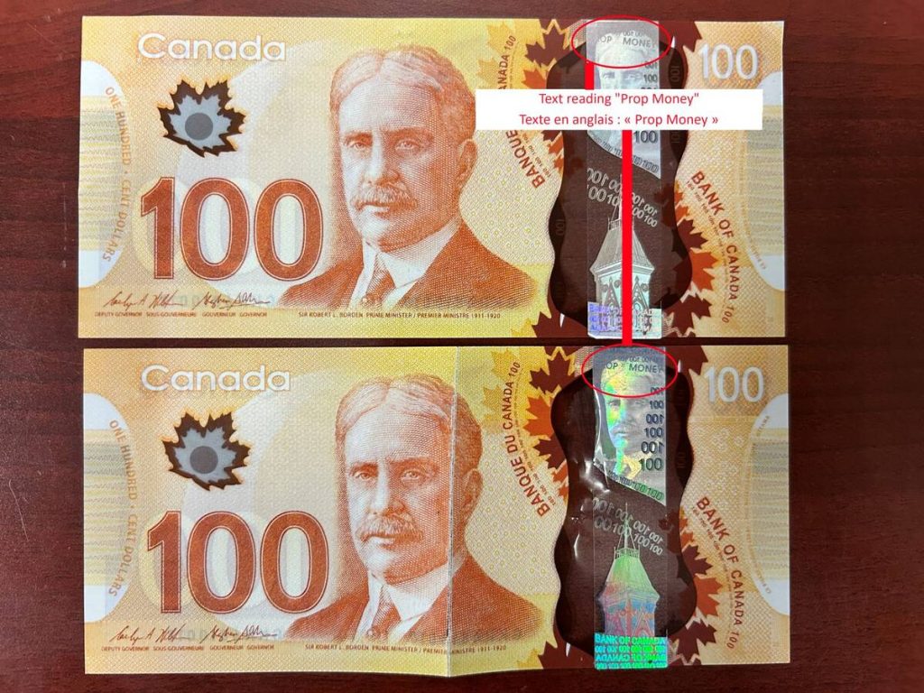 Attention aux faux billets de 100 $